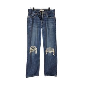 LEVI'S WOMEN'S LOW PRO JEANS REGULAR BREATHE OUT MEDIUM INDIGO SIZE W28 x L29